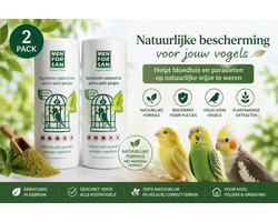 Menforsan Anti Lice Powder Vogels 2 Pack 2x125g | Natuurlijk Anti Pijltjes Poeder | Voor Kanaries, Parkieten & Kooivogels