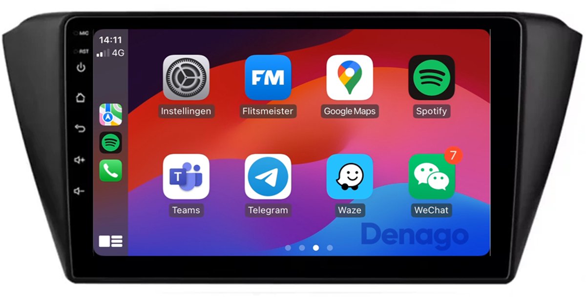 CarPlay autoradio geschikt voor Skoda Fabia | 2013 t/m 2019 | Android 13 | 9 inch | Draadloos Apple CarPlay & Android Auto | 2GB + 32GB | QuadCore processor | Denago DNG-A274 | 2025 model | 2013 2014 2015 2016 2017 2018 2019 | Bluetooth & Wifi