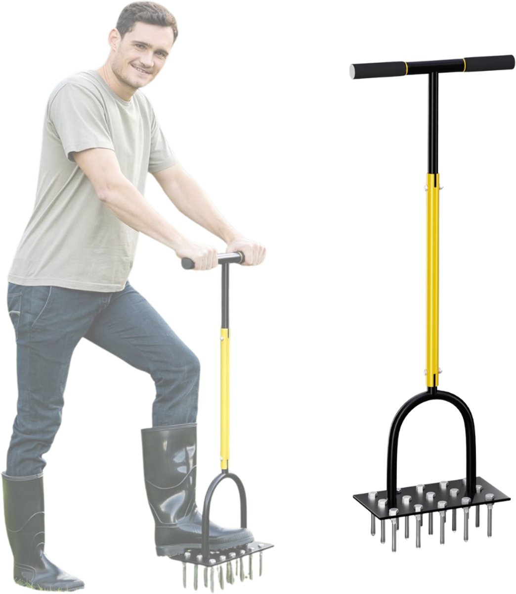 CRLYN® Prikrol - Gazonbeluchter - Gras Beluchten - Gazon Beluchter - Zwart en Geel