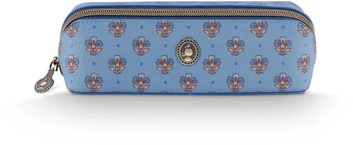 Pip Studio - Toilettas - Cyrille Small Jaipur Flower - Blauw - 20x7,5x7,5cm