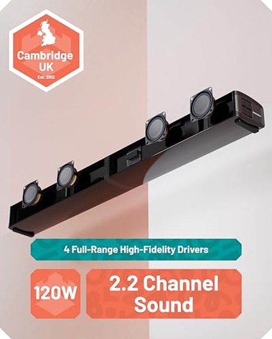Geluidsbalk - Home Audio - Film Kijken - Split Design - 78 Centimeter - Zwart — afbeelding 4
