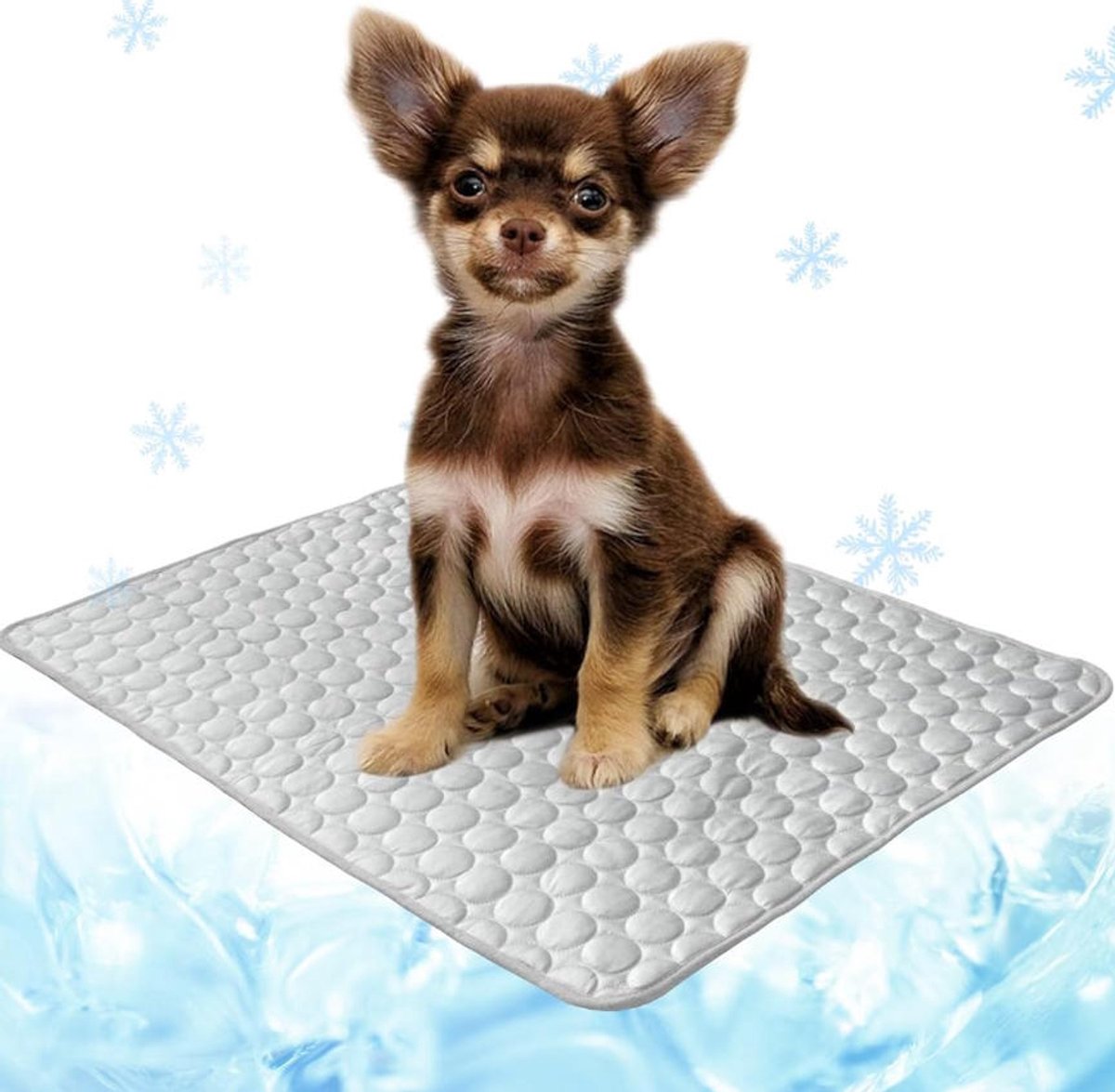 Koelmat voor honden en katten - Bench Mat - Koeldeken - Eenvoudig te reinigen koelmat/ligbed - Antislip - Voor alle soorten huisdieren - 100 x 70 cm - Lichtgrijs