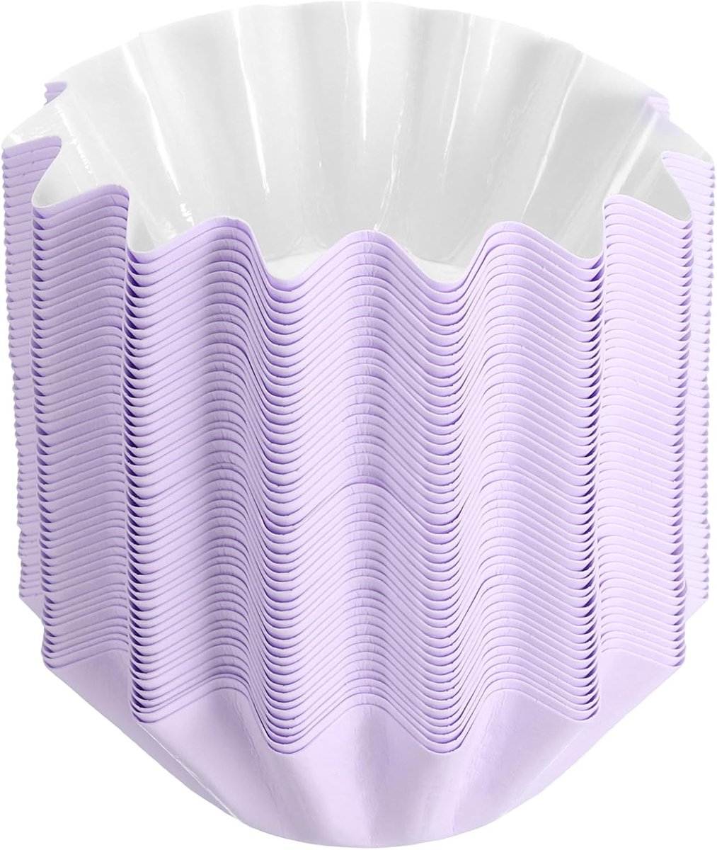 50 stuks cupcake-vormpjes, muffins, papieren bakvormen, standaard vetbestendig, voor het bakken van cupcake-hoezen, paars