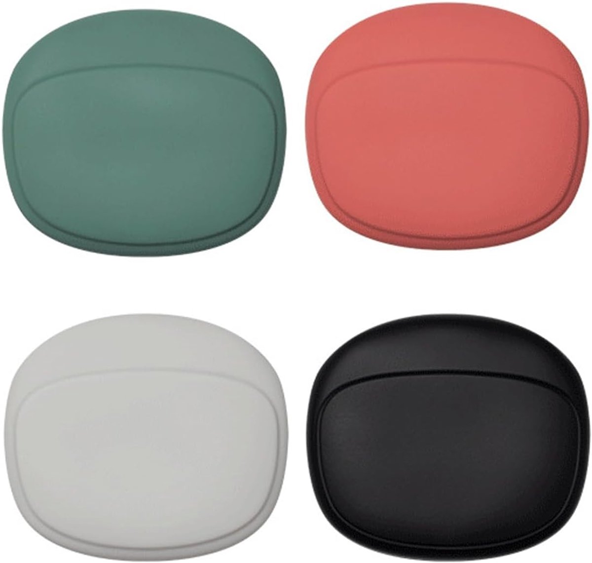 Set van 4 draagbare hoofdtelefoontassen, mini-siliconen tas, opbergtas, zachte waterdichte tas voor hoofdtelefoon, oortelefoon, bluetooth-apparaten, oplaadkabel, sleutels