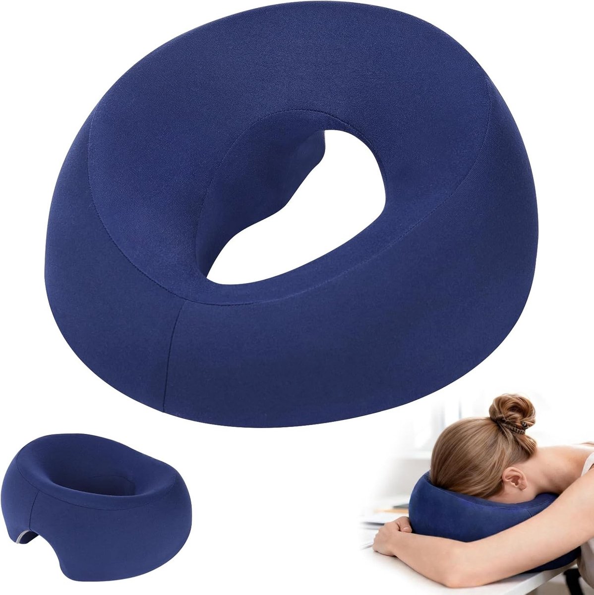 Ergonomisch Gezichtskussen met Geheugenfoam voor Wellness, Schoonheidsscholen en Kantoorgebruik - Donkerblauw