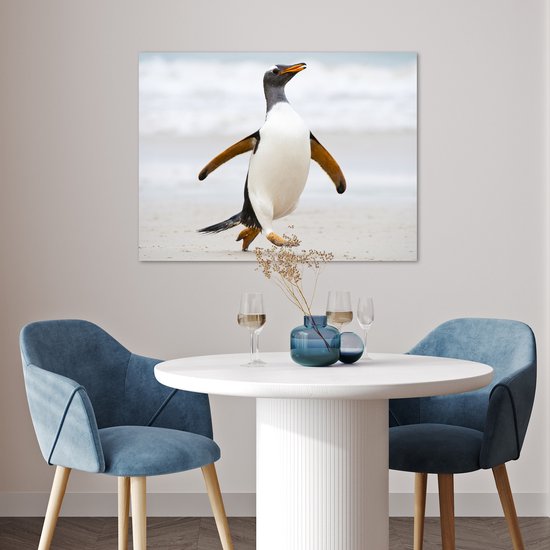 Pingouin court sur la plage 80x60 cm