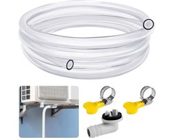 Afvoerslang voor airconditioner - Condensslang - Afvoer - Met aansluitclip - 3 meter lang - Zwart - Gereedschapsset voor afvoerslang van buitenunit airconditioner