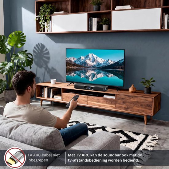 SNJY® Soundbar - TV Speaker - Home Cinema - Gaming Soundbar - 90 W - Zwart van SNJY — afbeelding 2