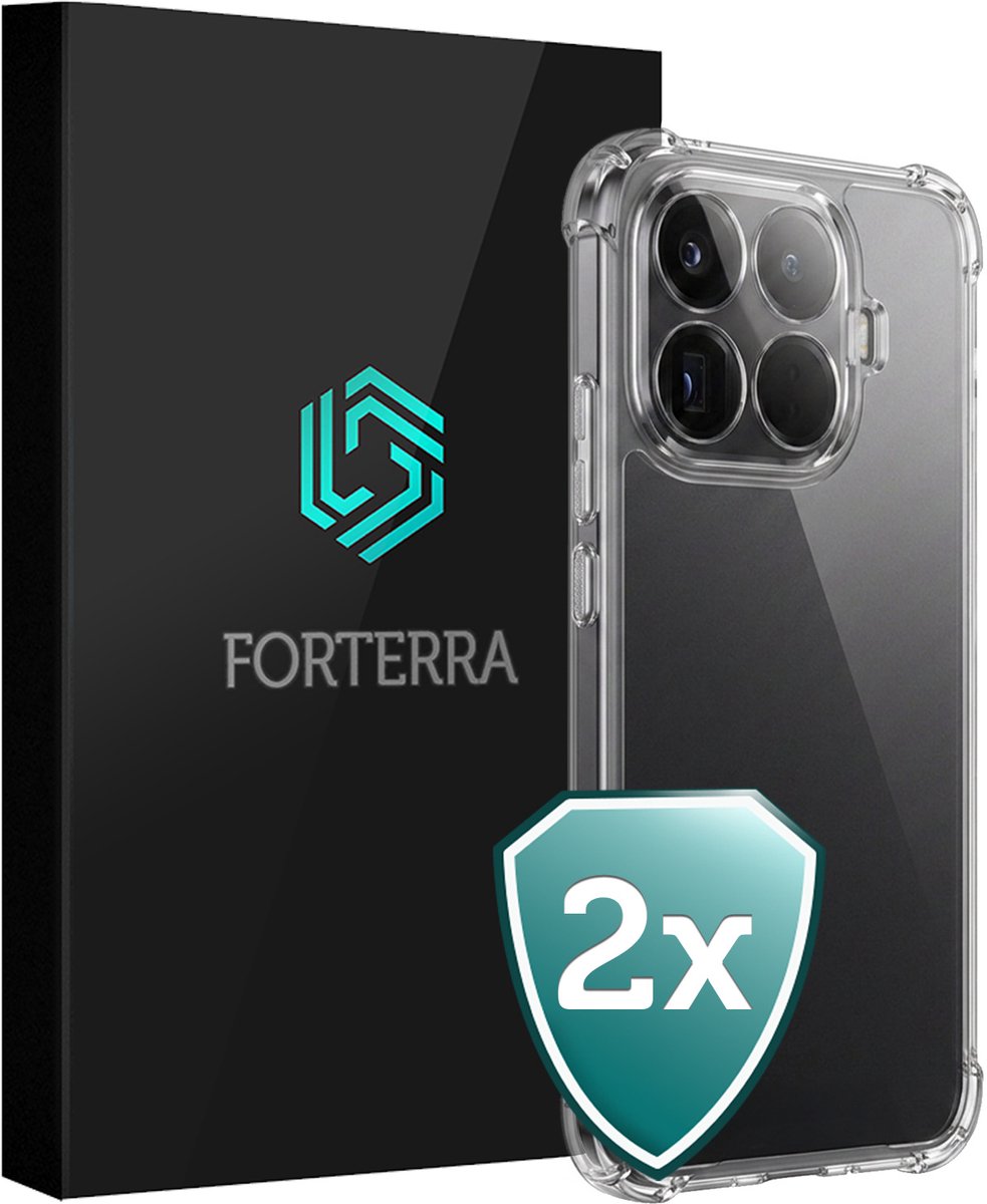 Hoesje 2 Stuks - Geschikt voor Xiaomi 15T Pro - Sterk & Shockproof - Back Cover - Siliconen Case - Telefoon Hoes Shock Proof - Transparant