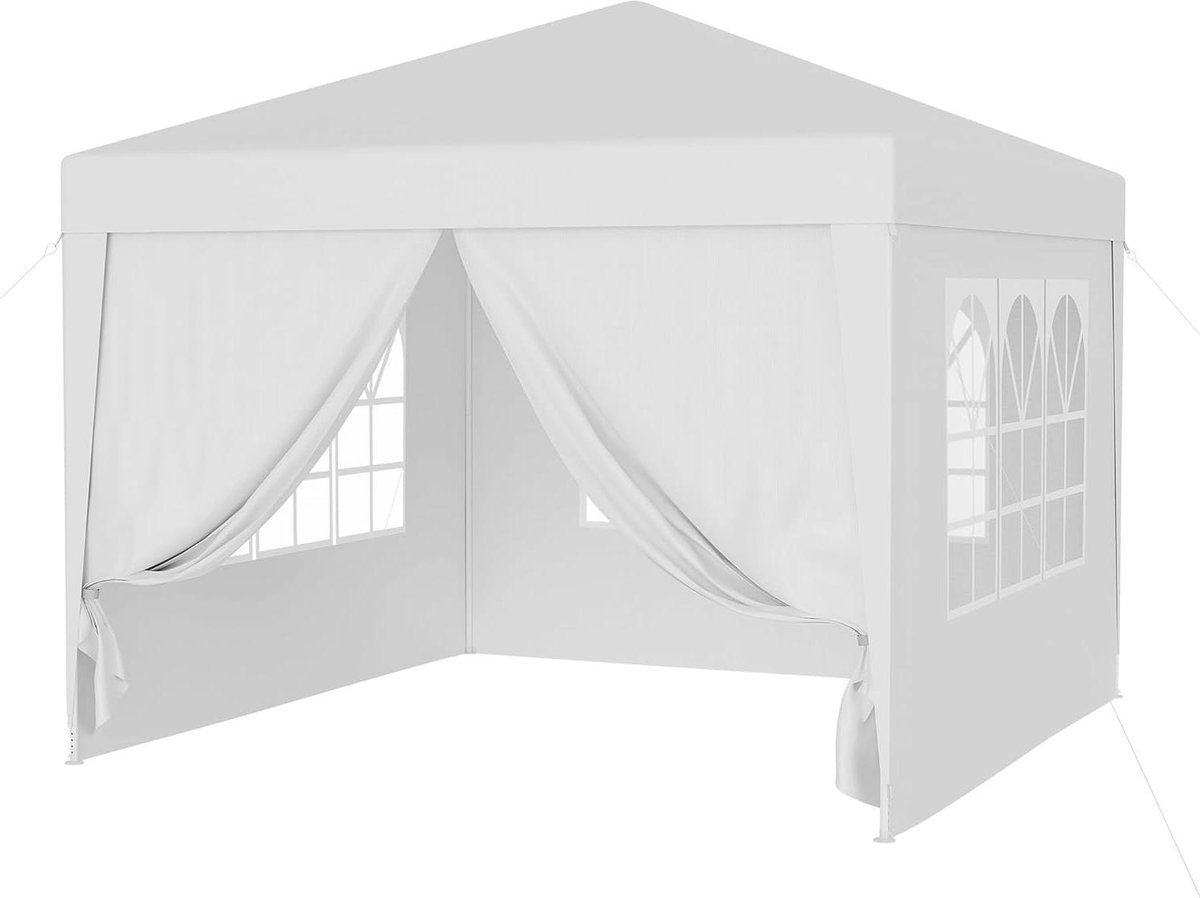 Tuinpaviljoen - Partytent Gazebo - Feest en Bescherming - Waterafstotend UV-bestendig - 3 x 3 meter - Wit