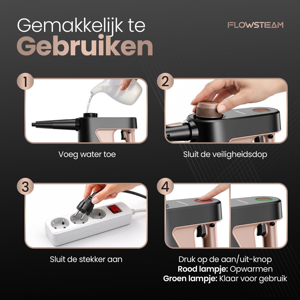 FLOWSTEAM 12-in-1 Krachtige Handstoomreiniger thumbnail 2