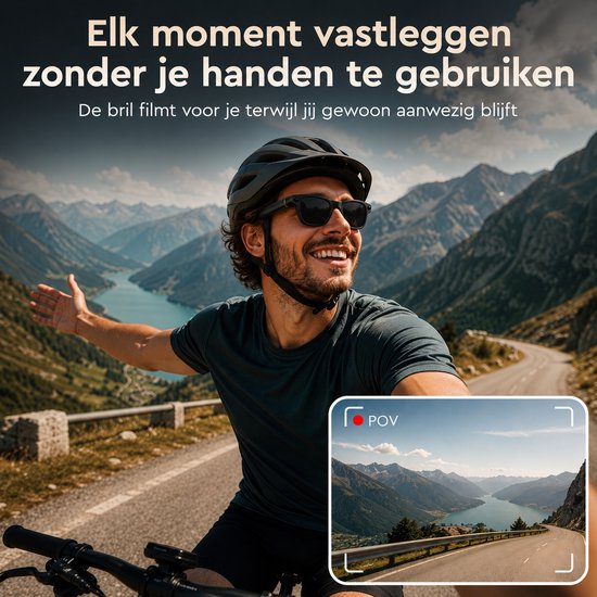 K&L Camera Bril met Foto Camera - 4K HD 13MP video - 30MP Foto – Mini Spy Camera - Smart Bril - NL-app - Oplaadhoes — afbeelding 3
