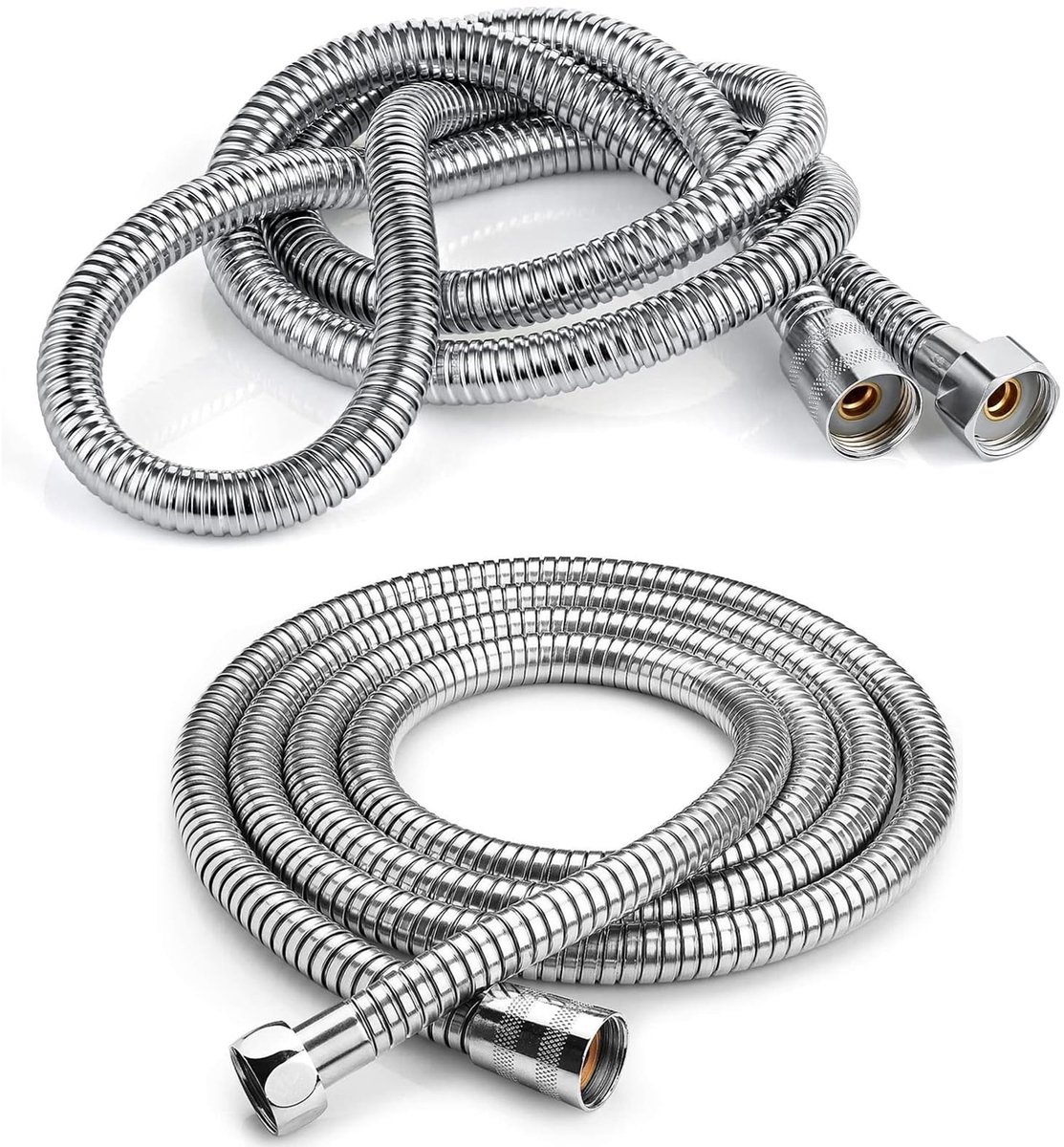 Dailygoods- Doucheslang Dubbel Gewikkeld - 1.5 Meter Lang - Roestvrij Stalen Mantel - Flexibel - Gemakkelijk te Installeren - Ontspannende Douchebeurt - Douchekop