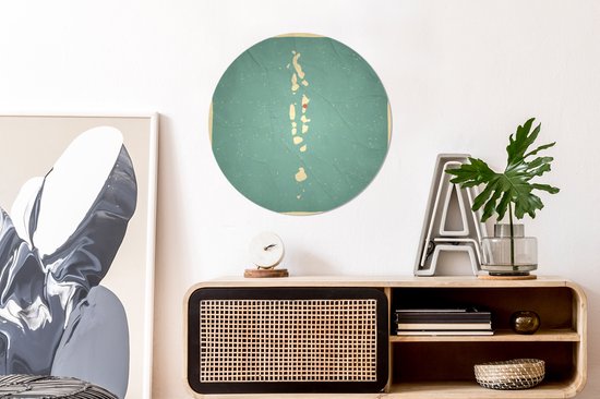 Illustration d'une carte des Maldives en style rétro Cercle mural aluminium ⌀ 60 cm - impression photo sur cercle mural / cercle vivant / cercle de jardin (décoration murale)