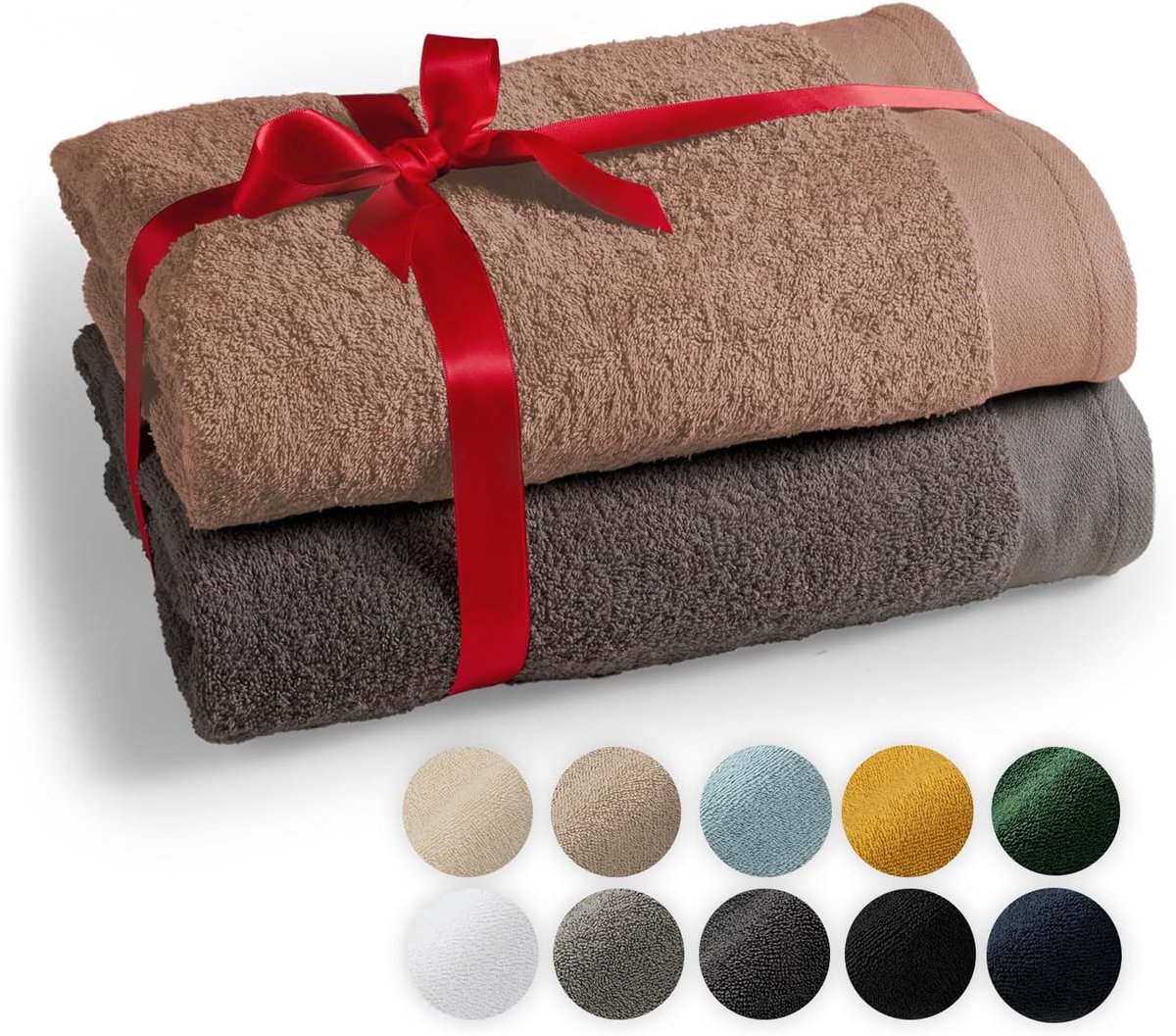 Premium Sauna Handdoek - Extra Zachte Saunahanddoek- 100% Katoen - Set 80 x 200 cm - Antraciet en Roze - Set van 2