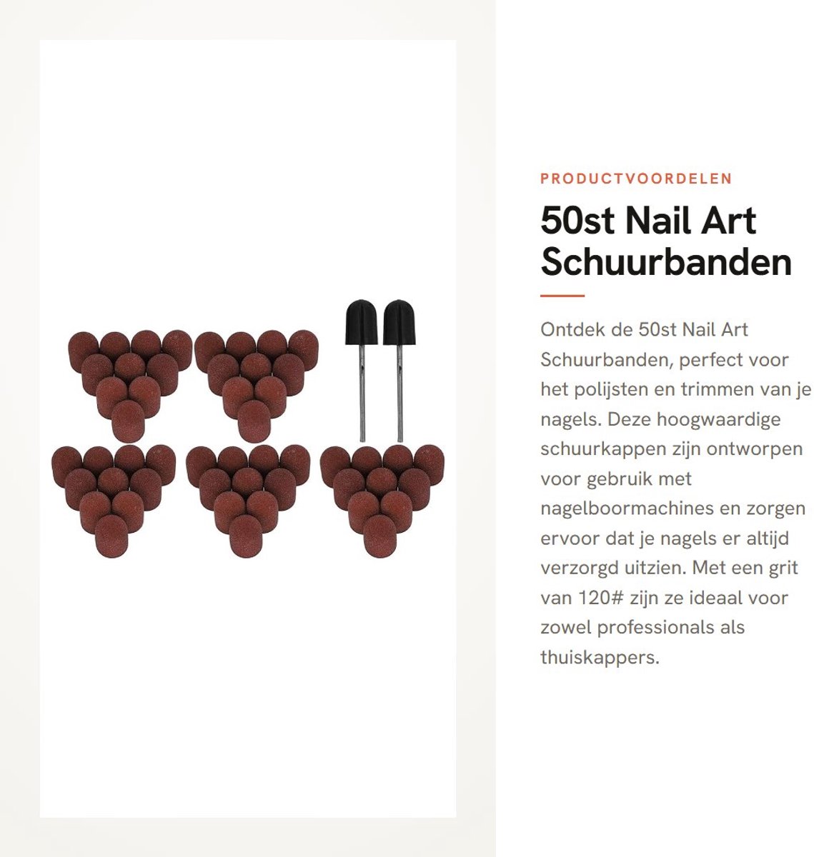 Dailygoods - 50st Nail Art Schuurbanden - Nagelpolijstmachine - Perfect voor manicures - 120# Grit - Schuurkappen voor nagelboren - Ideaal voor nagelv...