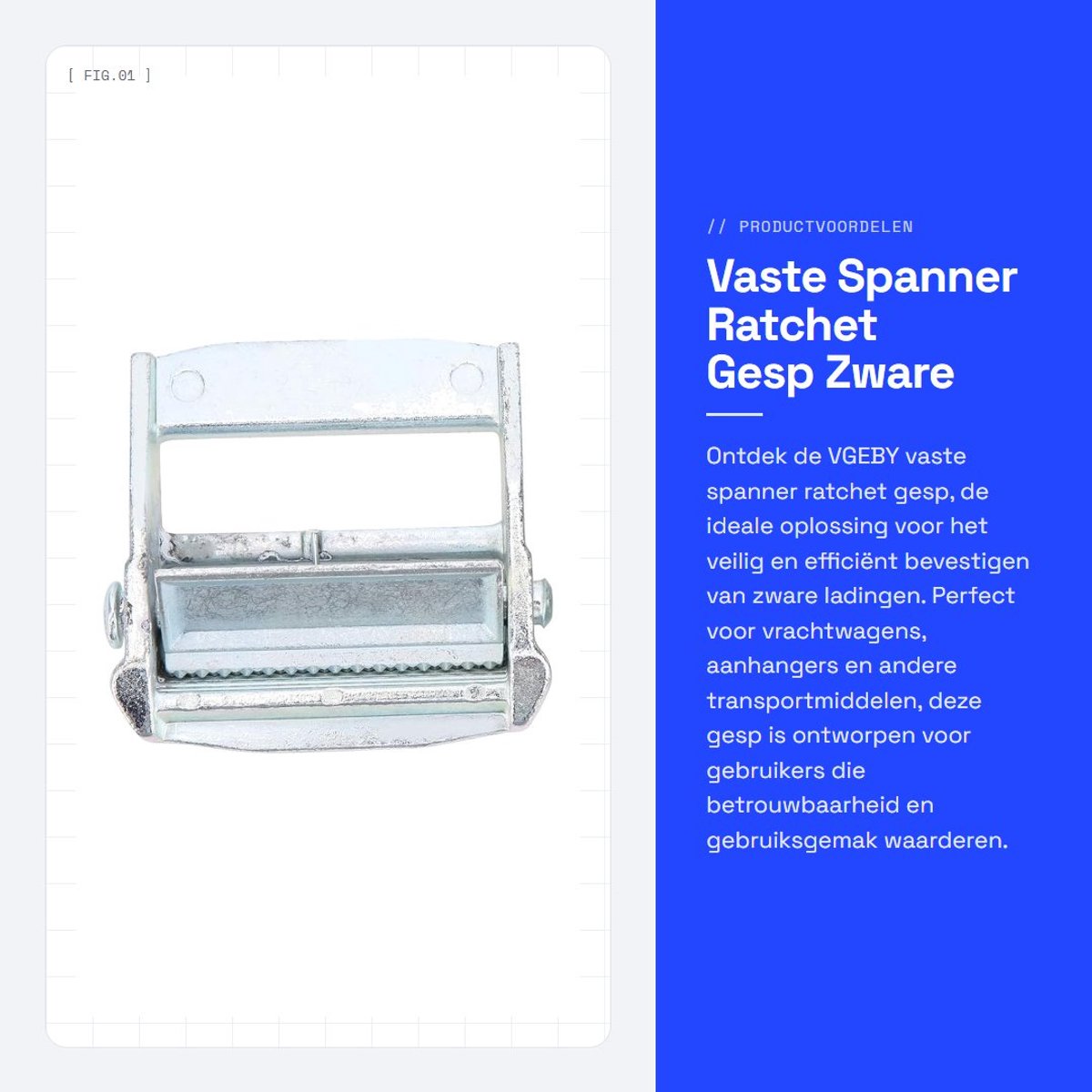 Dailygoods- Ratchet Gesp - Vaste Spanner - Aluminiumlegering - Bevestigen van Belastingen - Duurzaam - Eenvoudige Installatie - Spanband