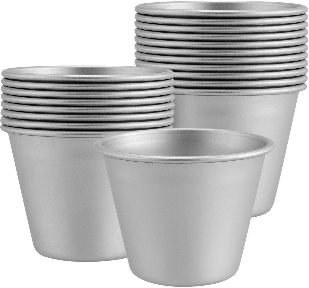 Dailygoods- Dariole Mallen 20 Stuks - Puddingvorm met Deksel - Muffinblikken - Individuele Puddingen - 7 x 4,2 x 5,6 cm - Aluminium