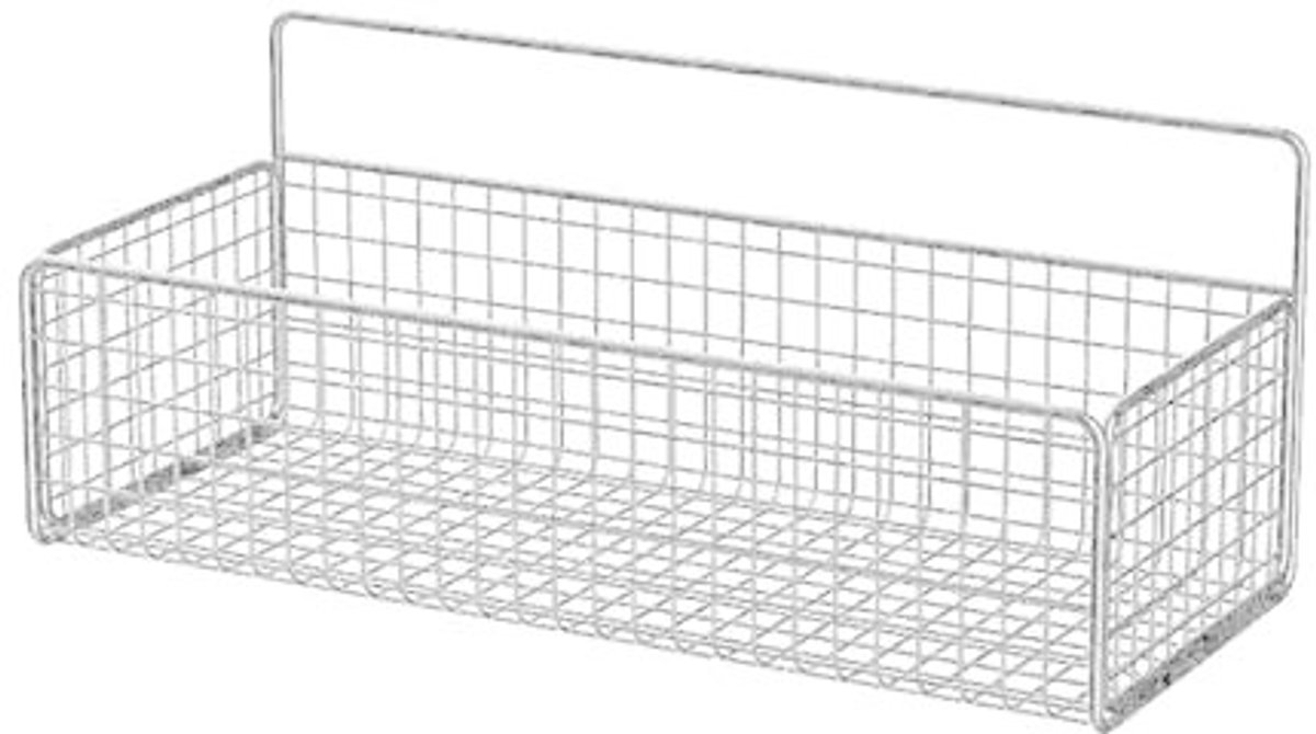 Dailygoods- Opbergmand Ruimtebesparend - Wandorganizer - Multifunctioneel Design - Eenvoudige Installatie - Duurzaam Ijzer - Wit - Wandrek