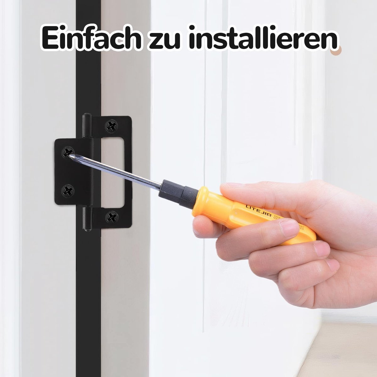 Dailygoods- Inbouwscharnieren 12 Stuks - Mat Zwart - Dempers Zonder Infrezen - Geschikt Voor Houten Deuren - Duurzaam Ijzer - 360 Graden Rotatie - Deurscharnieren