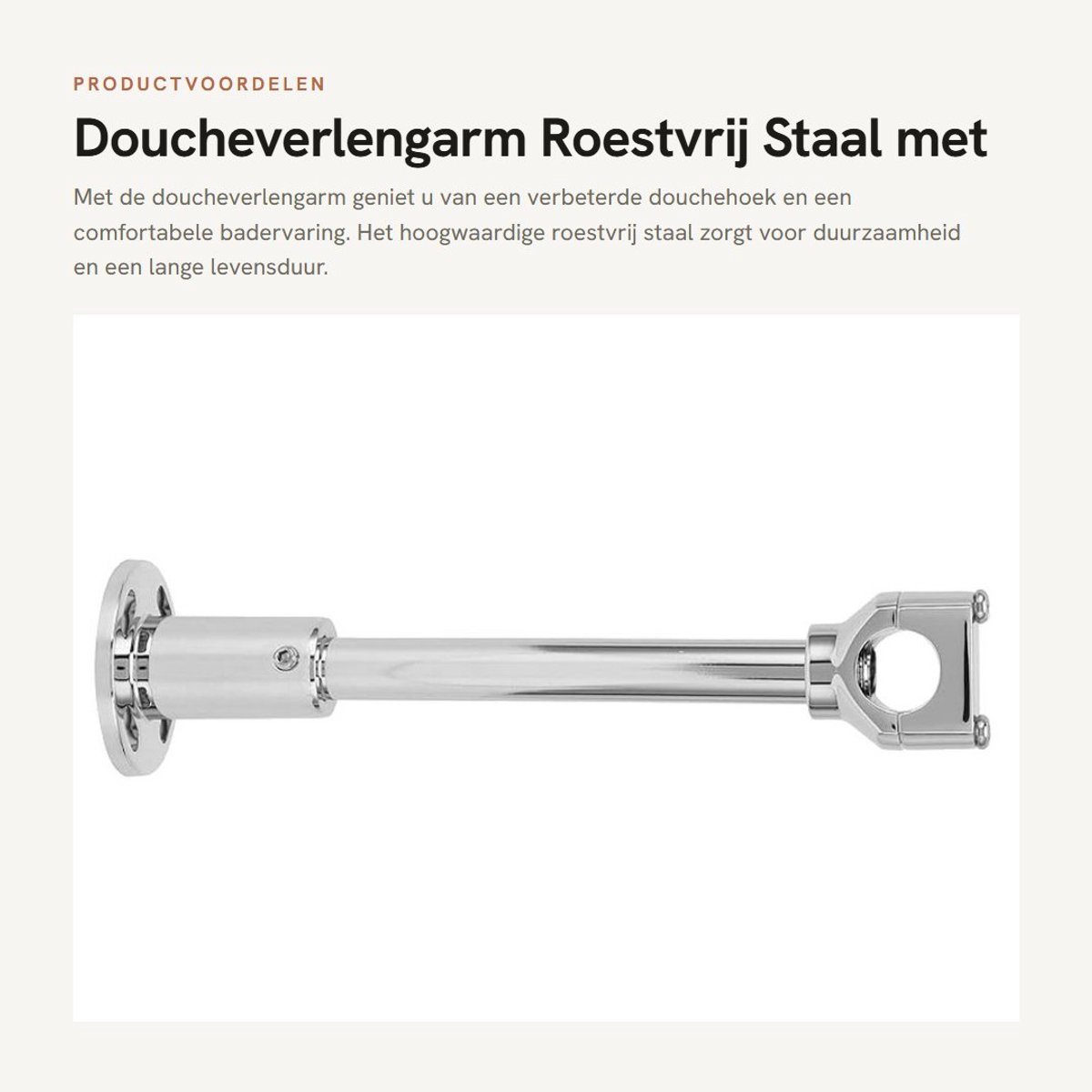 Dailygoods- Doucheverlengstang Roestvrij Staal - Doucheverlengingsarm - Douchearmatuur - Verchroomd - Sterk/Duurzaam - Verbeterde Douchehoek - Douchearm
