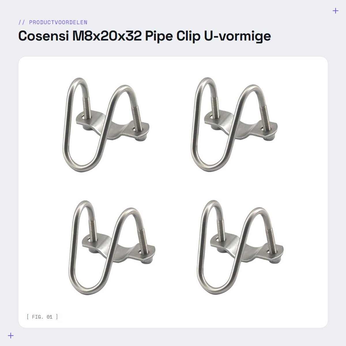 Dailygoods- Buisclip U-vormig - Roestvrij Staal - 8mm Diameter - 4 Stuks - Anticorrosie - Geschikt voor Binnen/Buiten Gebruik - Buisbeugel