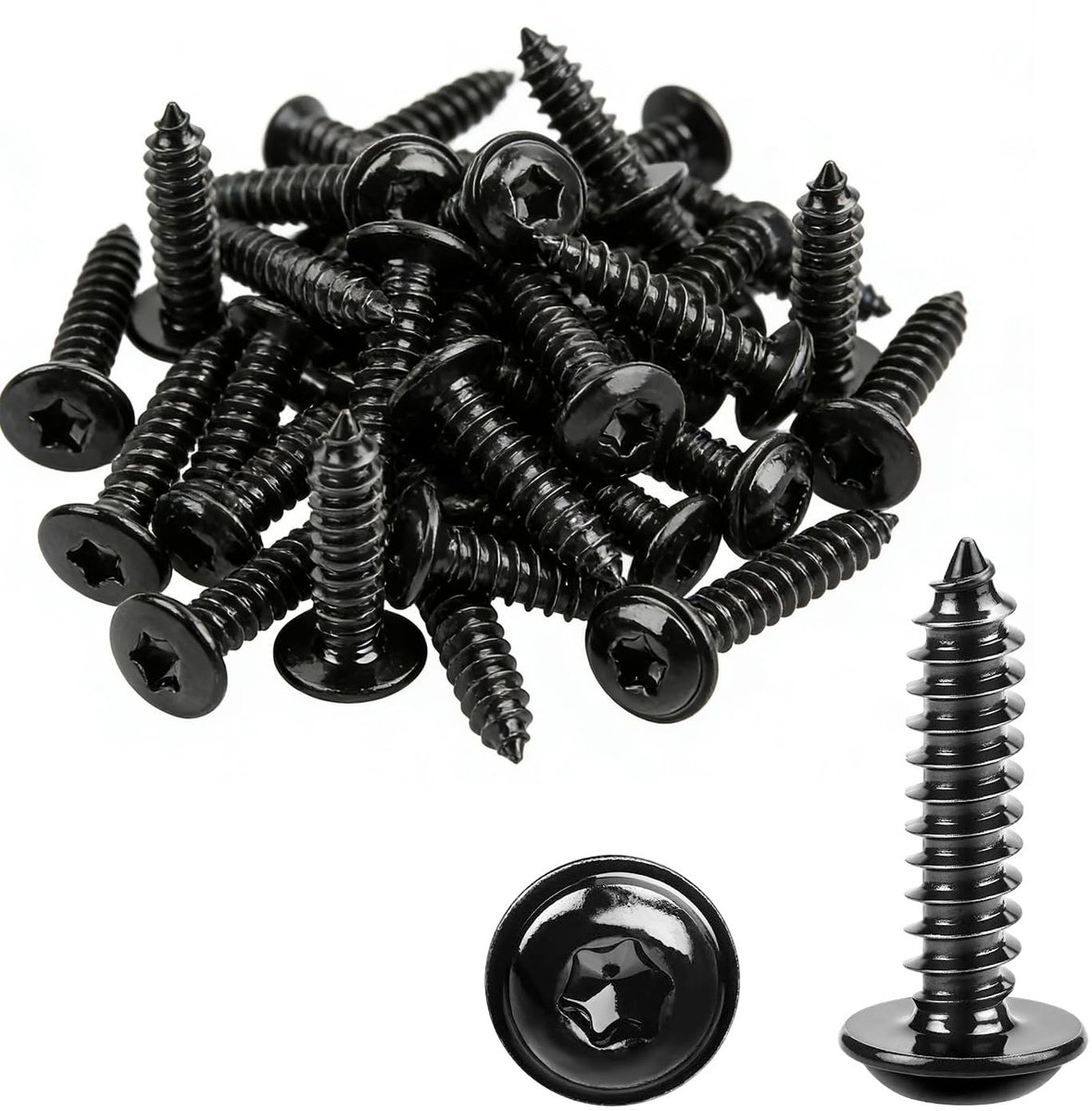Dailygoods- Zelftappende Schroeven 50 Stuks - M4 x 30mm - Roestvrij Staal - Zwarte Torx Veiligheidsschroeven - Voor Hout/Metaal - Weerbestendig - Bevestigingsmiddelen