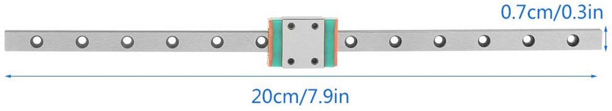 Dailygoods- Lineaire Rail Staal 200mm - Geleiderail - Glijbaan Blok - Lagerzitting - Anticorrosielaag - Voorgeboorde Gaten