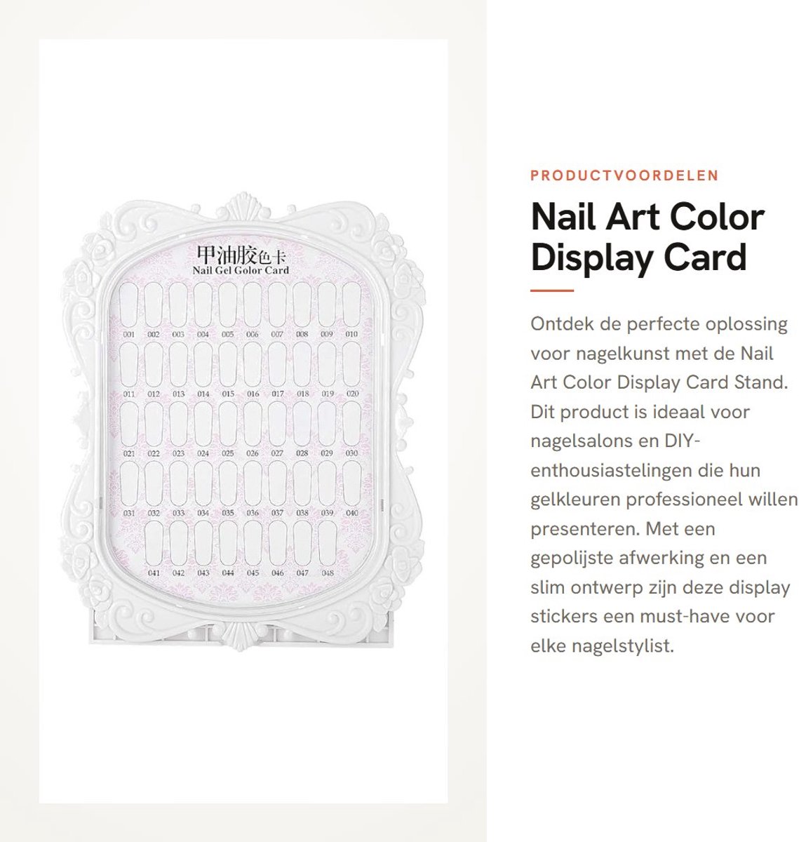 Dailygoods- Nail Art Display 48 Stuks - Presentatie Kaart - Gel Display Stickers - Zelfklevende Labels - Antiburst Materiaal - Duurzaam Design - Nagellakdisplay