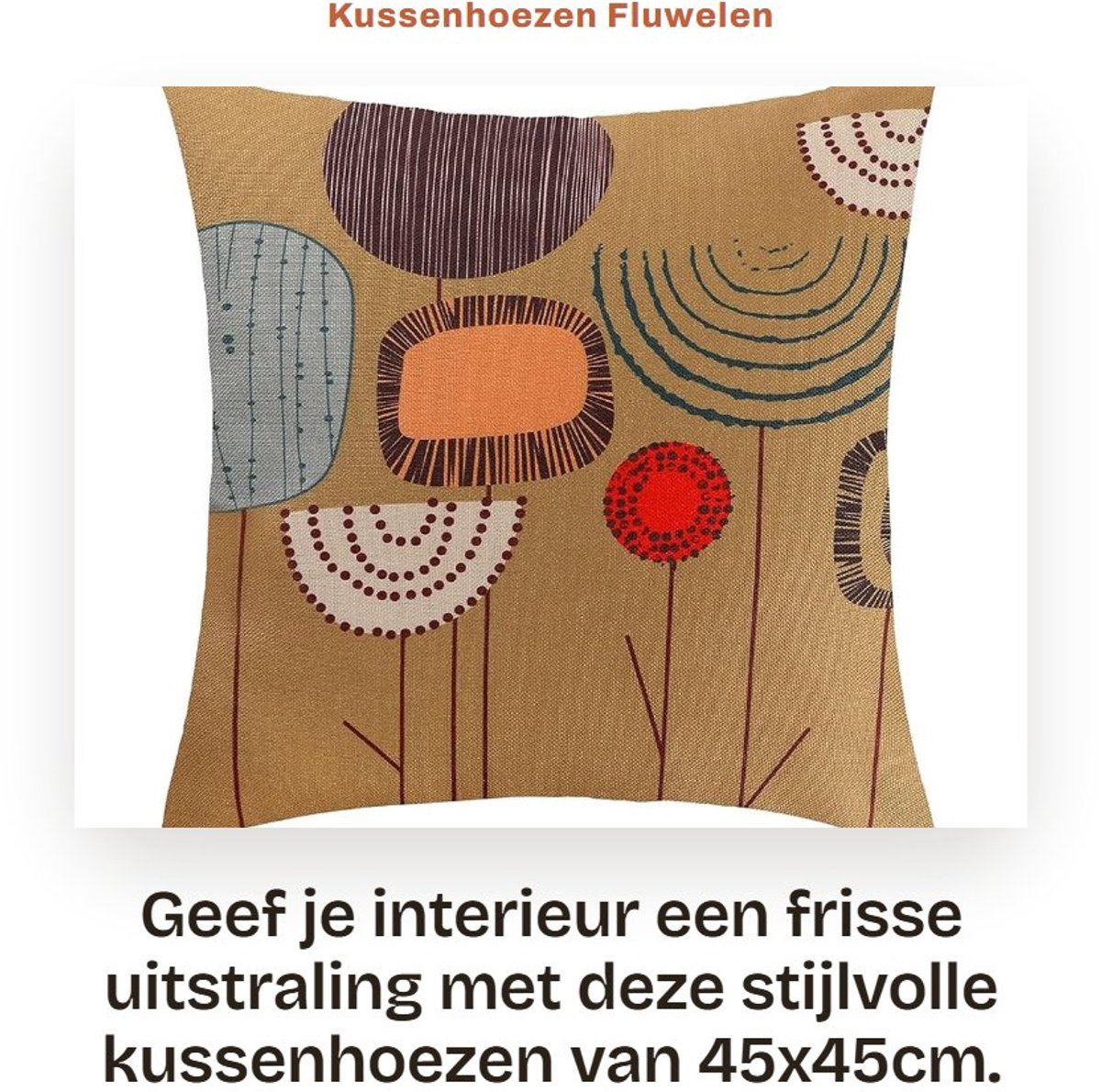 Dailygoods- Kussenhoezen 45x45cm - Fluwelen Kussenslopen - Decoratieve Kussenslopen - Set van 4 - Handwas/Machinewasbaar - Eenzijdig Patroon - Kussensloop