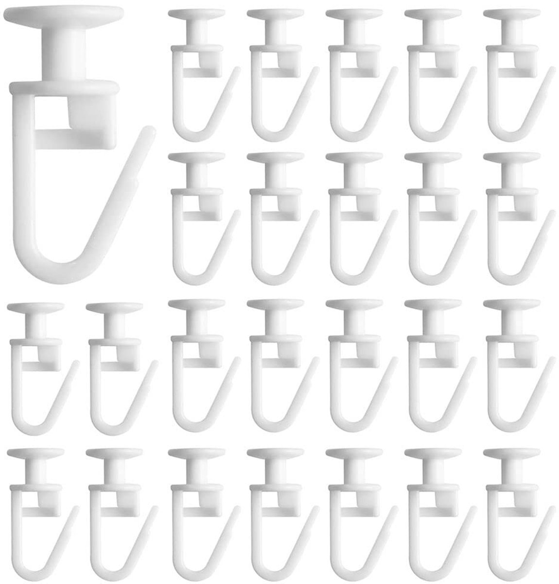 Dailygoods - 100 Stuks Witte Gordijnhaken - Plastic Gordijnzweefhaken voor Gordijnrails