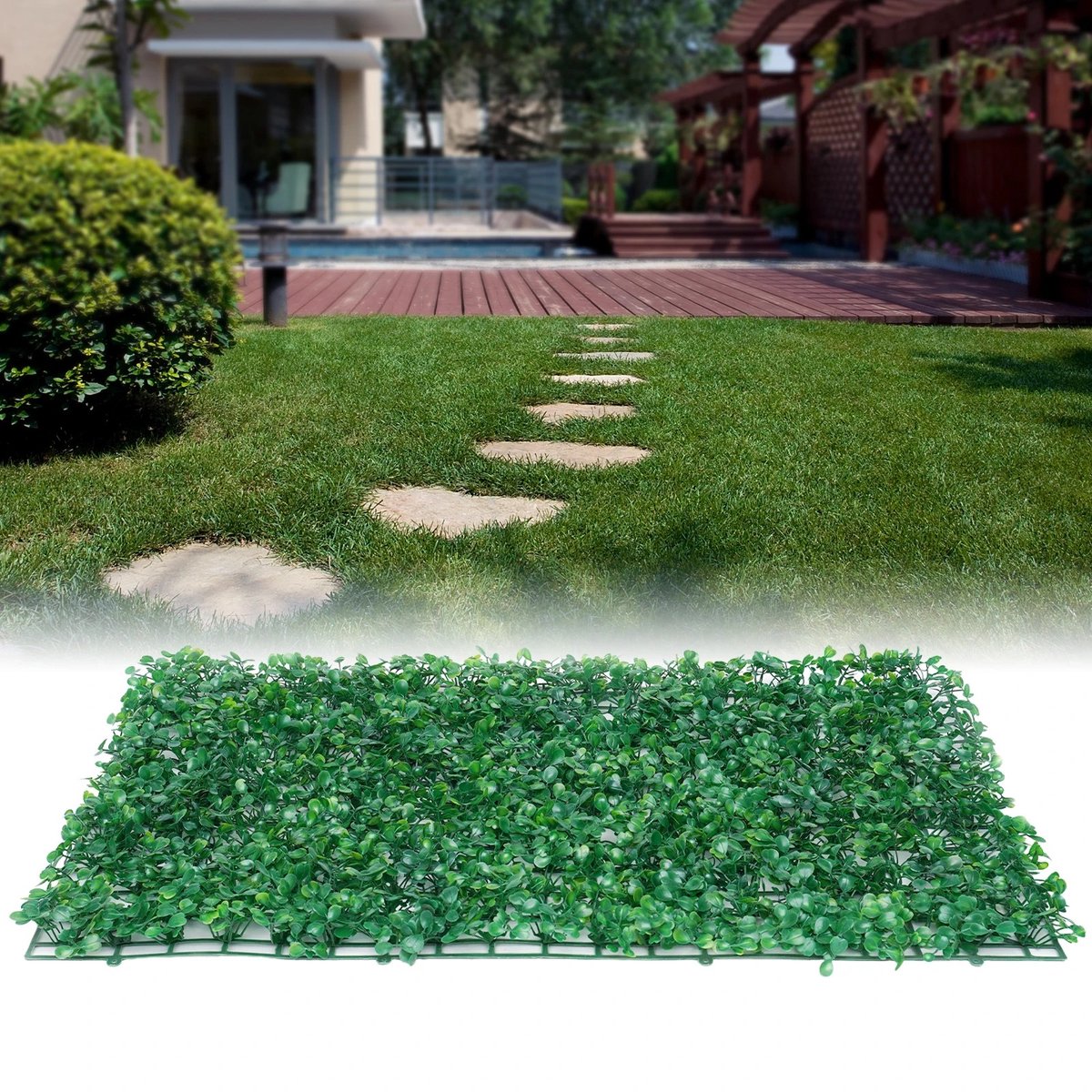 Dailygoods 12 STUKS 40x60cm Dicht Groen Paneel 247 Tips, Kunstmatige Hagelplant, Grasmuur, Realistisch Binnen- en Buiten