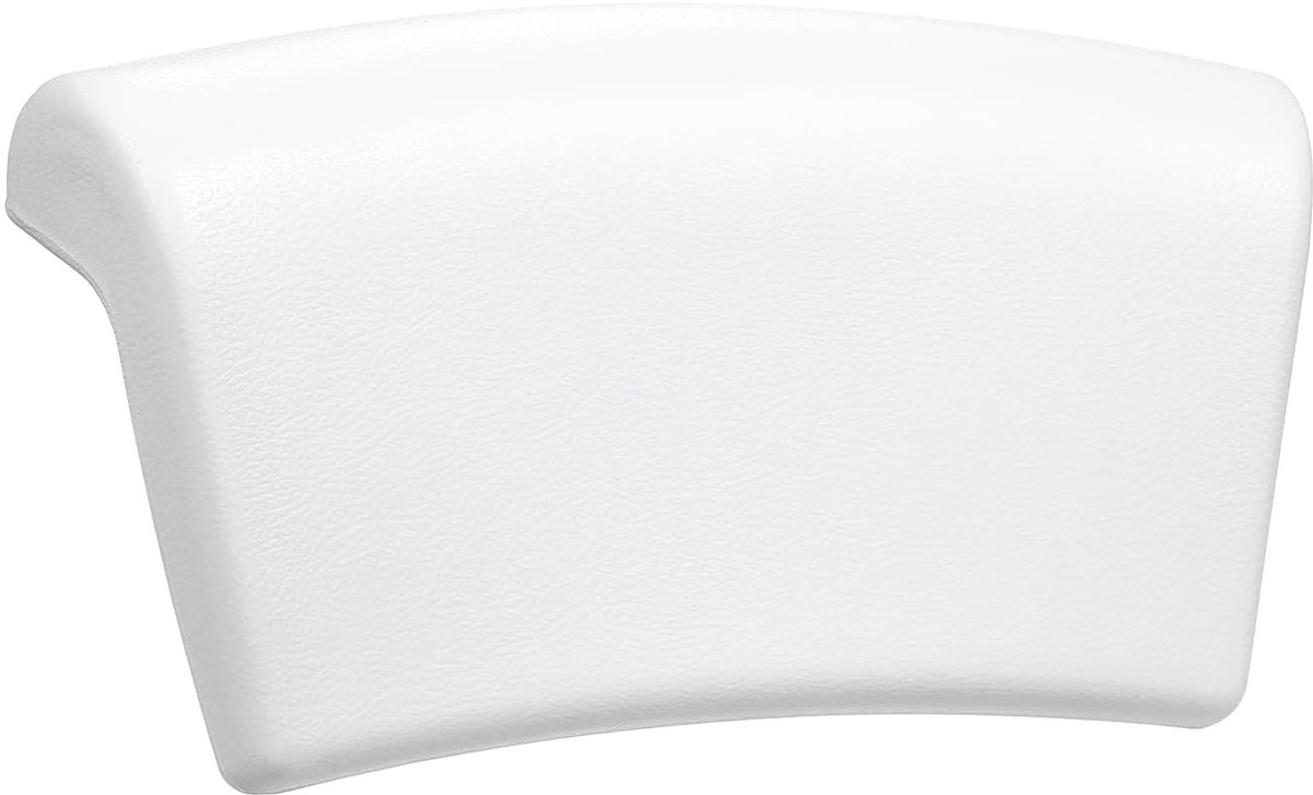 Badkussen Waterafstotend & 3D Ergonomisch - Hoofdsteun met 2 Antislip Zuignappen voor Badkuip, Neksteun - Badaccessoires voor Thuis Spa - Wit