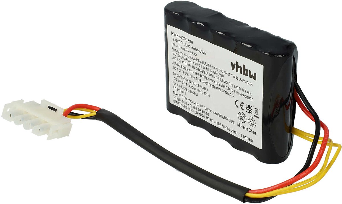 vhbw-accu compatibel met AL-KO Solo Robolinho 1000, 700, 700E, 1100 grasmaaiers (2500mAh 18V Li-Ion)