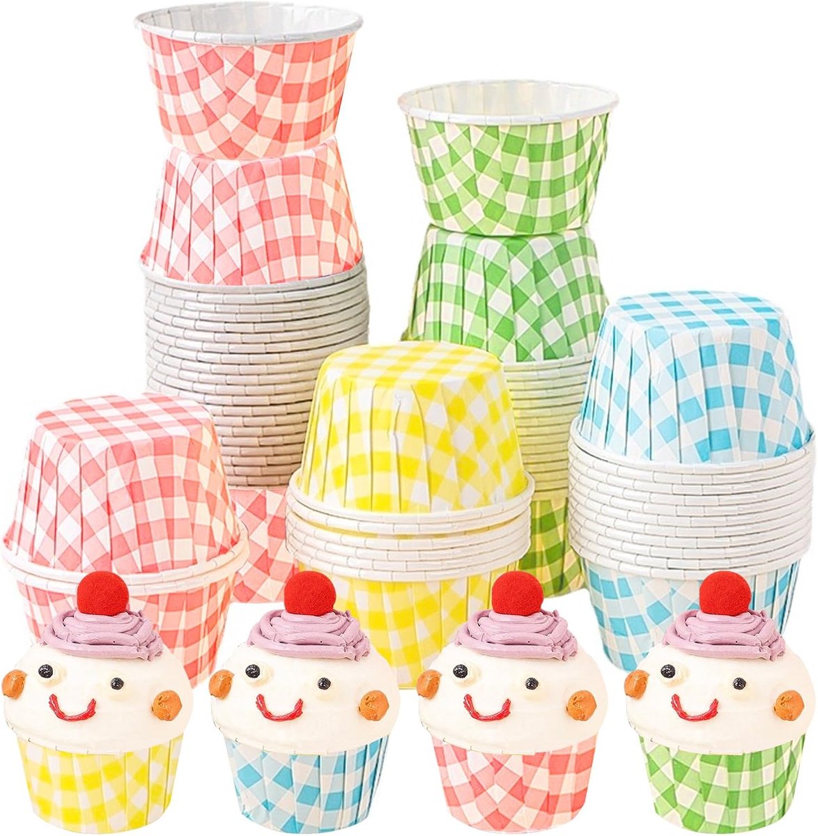 200 stuks papieren muffinvormpjes, muffin cupcakevormen, papieren muffinvormen, bakvormen, muffinvormen voor verjaardag, bruiloft, feest