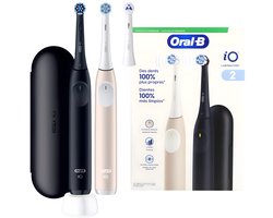 Oral-B iO Series 2 Duo Elektrische Tandenborstels - Zwart en Roze - 3 Poetsstanden - Reisetui