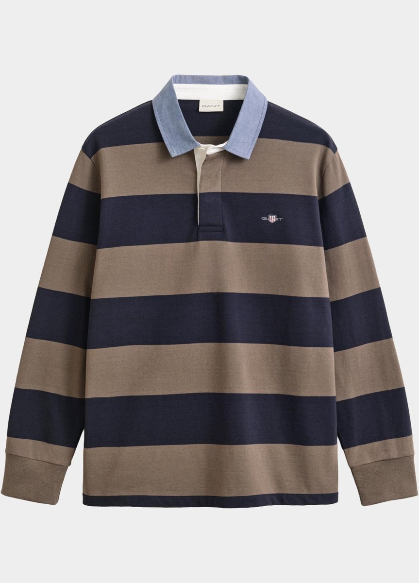 Gant Polo lange mouwen heren Bruin Klassieke Heavy Rugger 2004083/260