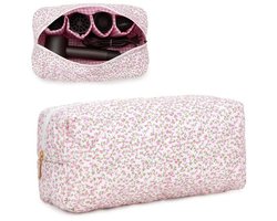Opbergtas geschikt voor Dyson Airwrap en Airstrait - Bloemenprint Reistas voor Stylingtangen en Borstels - Draagbare Haaraccessoire Etui voor Reizen - roze