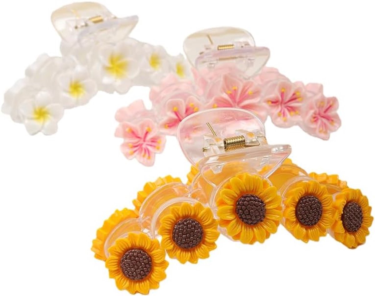 Klemmen, set van 3 voor dames en meisjes, grote haarclips met sterke grip voor dik en dun haar, elegante klemclips voor dagelijks gebruik en als cadeau