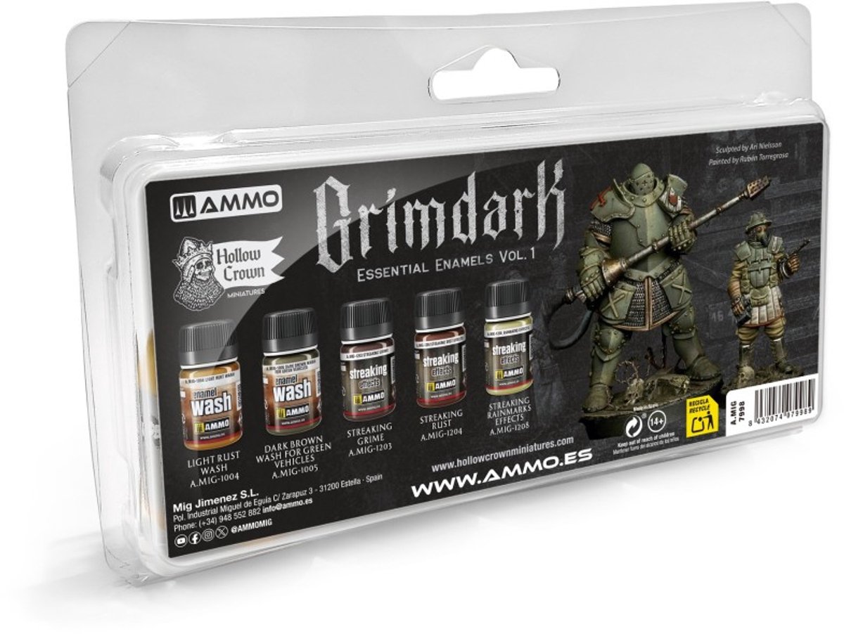 AMMO by Mig Jimenez Modelbouwdecoratie - MIG 7998 Grimdark Essential Enamels Vol. 1 - Effecten Set 5x35ml Effecten set