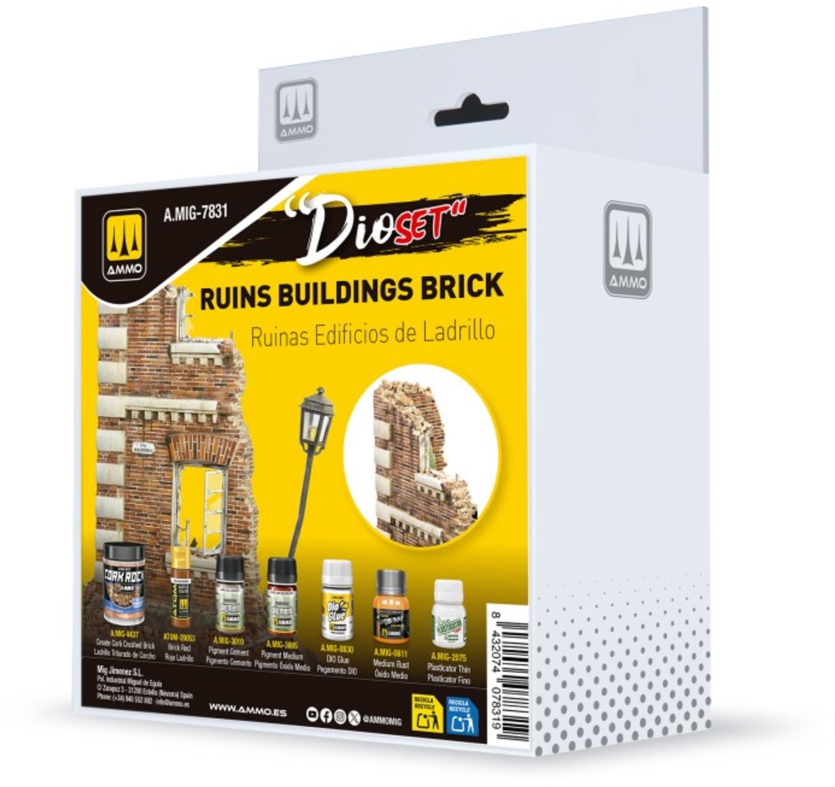 AMMO by Mig Jimenez Modelbouwdecoratie - MIG 7831 Dio Set - Ruins Buildings Brick - Diorama Set om Bakstenen Ruïnes te Maken Effecten set