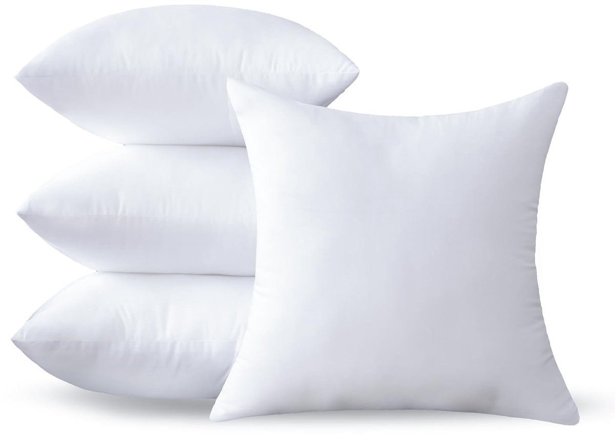 Kussenvullingen 45 x 45 cm - Premium zachte en donzige 45 cm middelgrote sofa decoratieve witte vierkante beddengoed kussenvullingen voor woonkamerbankkussens