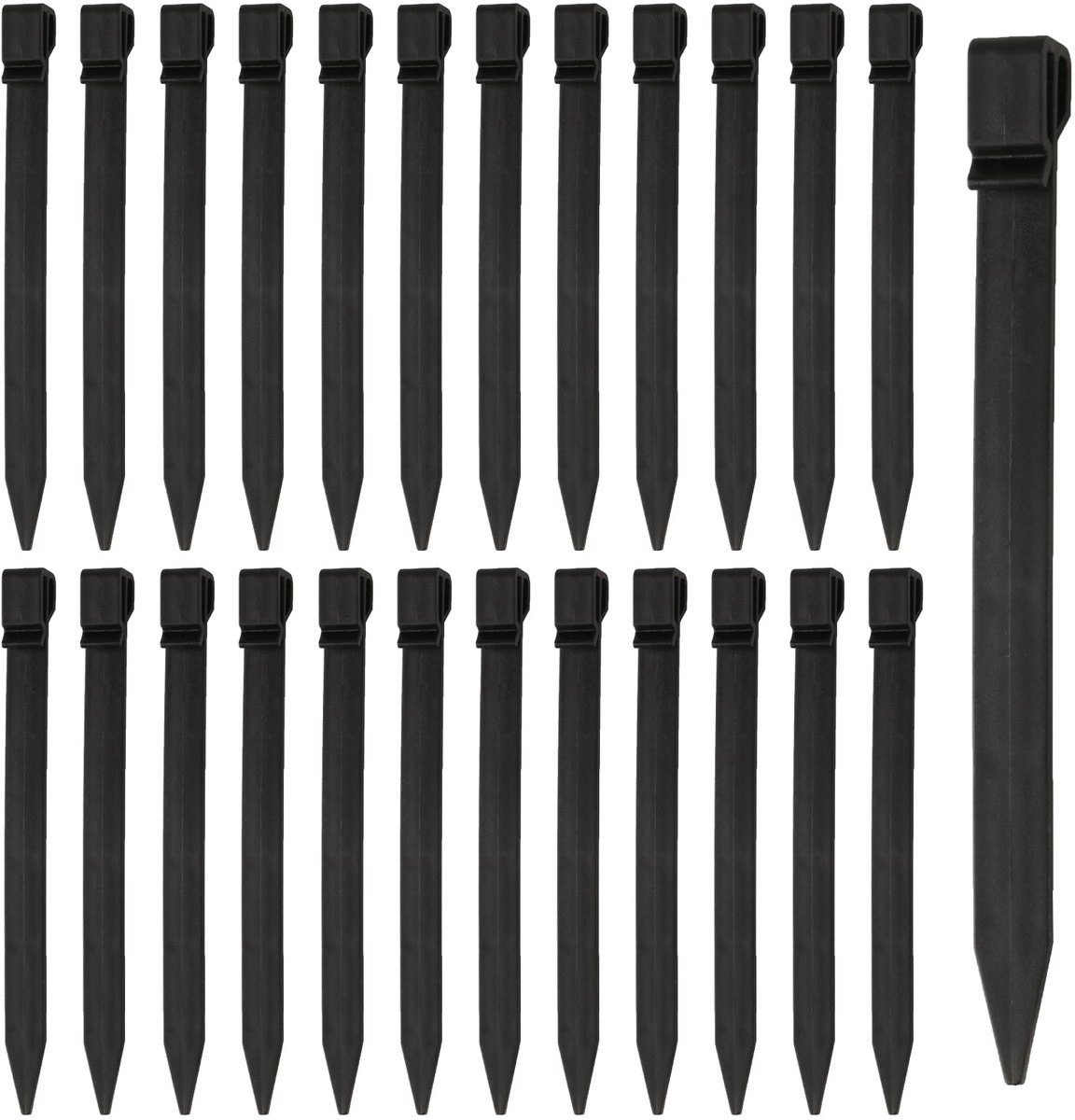 22 plastic grondpinnen, stevige tentpinnen, 24,5 cm | plastic grondankers met haken voor gazonranden, schuttingpalen, tuinranden, tuintenten