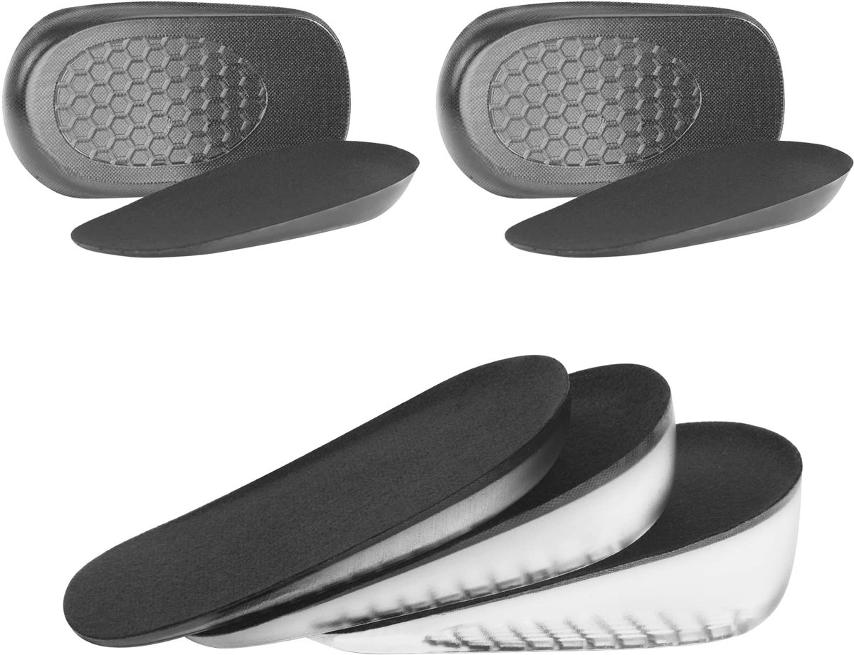 Hoogte Toename Inlegzolen, 2 Paar Gel Verhogen Binnenzool Inlegzolen Hiel, Onzichtbare Hak Heffen Half Inserts Schoen Pads,Mannen Vrouwen Schokabsorberende Schoen Inserts(1.5/2.5/3.5CM)