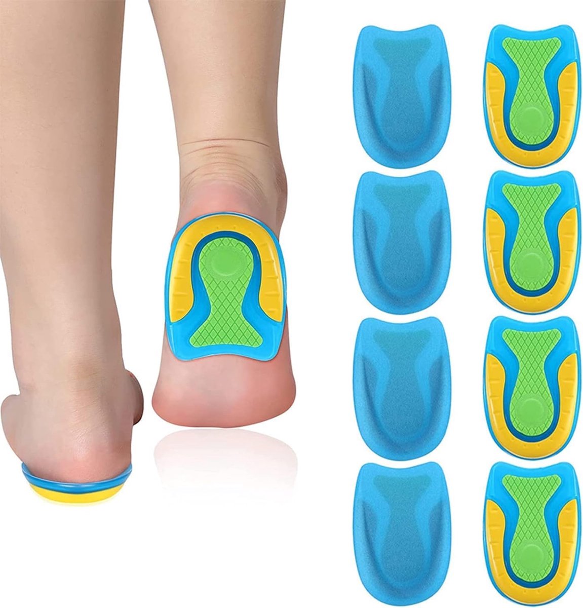 4 Paar Hielkussen Inlegzolen, Hielbeschermers Met 2 Paar Hielkussentjes Voor Te Grote Schoenen Om Plantaire Fasciitis, Hielspoor Achillespijn Te Verlichten(S)