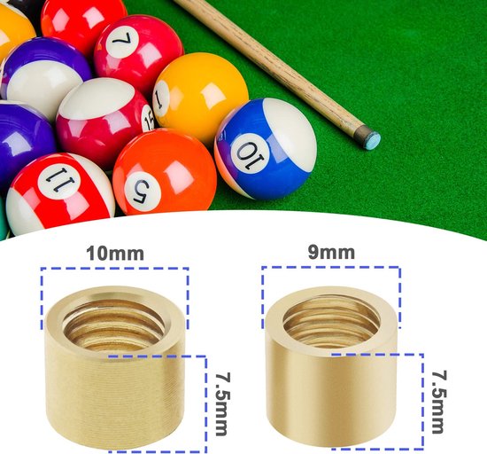 Dailygoods - 10Pcs Snooker Pool Cue Adereindhulzen - Messing Reparatie Tool van Dailygoods — afbeelding 5