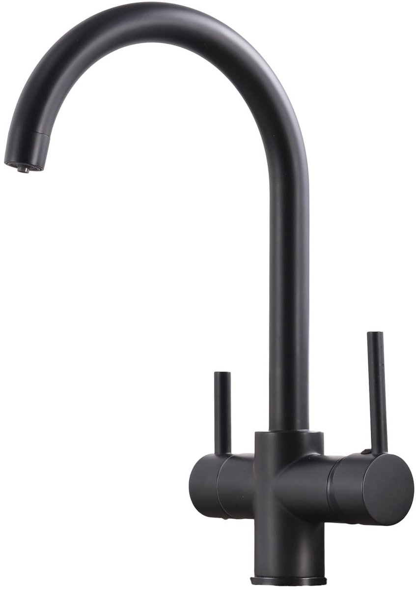 Dailygoods- Keukenkraan 3-weg - 360° draaibaar - Flexibel mondstuk - Koud/warmwater - Messing constructie - Eenvoudige installatie - Mengkraan