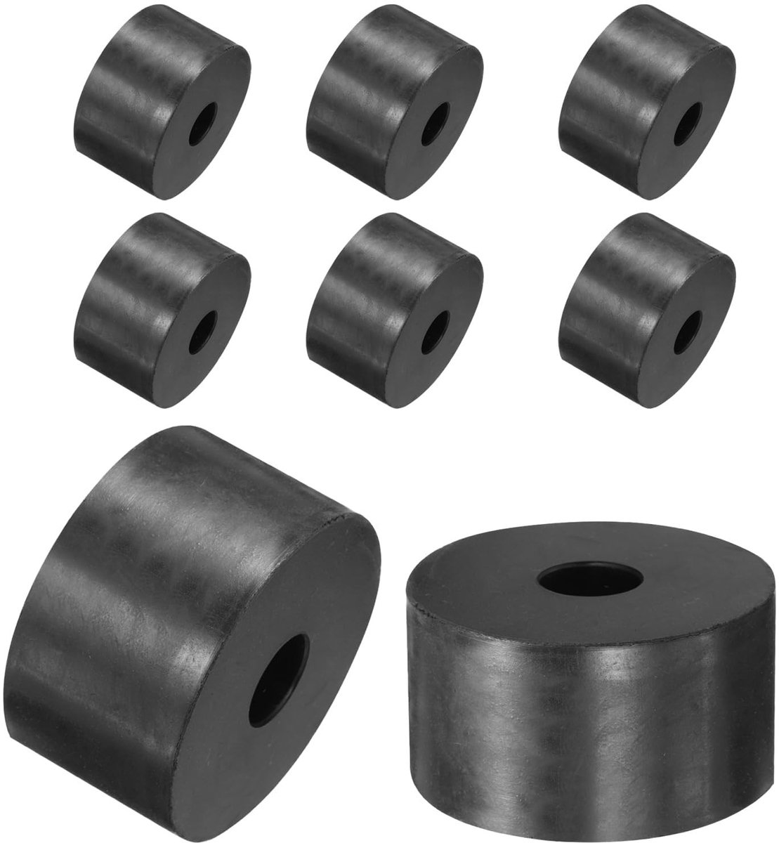 Dailygoods- Afstandhouders 8 stuks - Rubber - 50 mm OD - 12 mm ID - 30 mm hoogte - Anti-vibratie pads - Dempingspads voor meubels