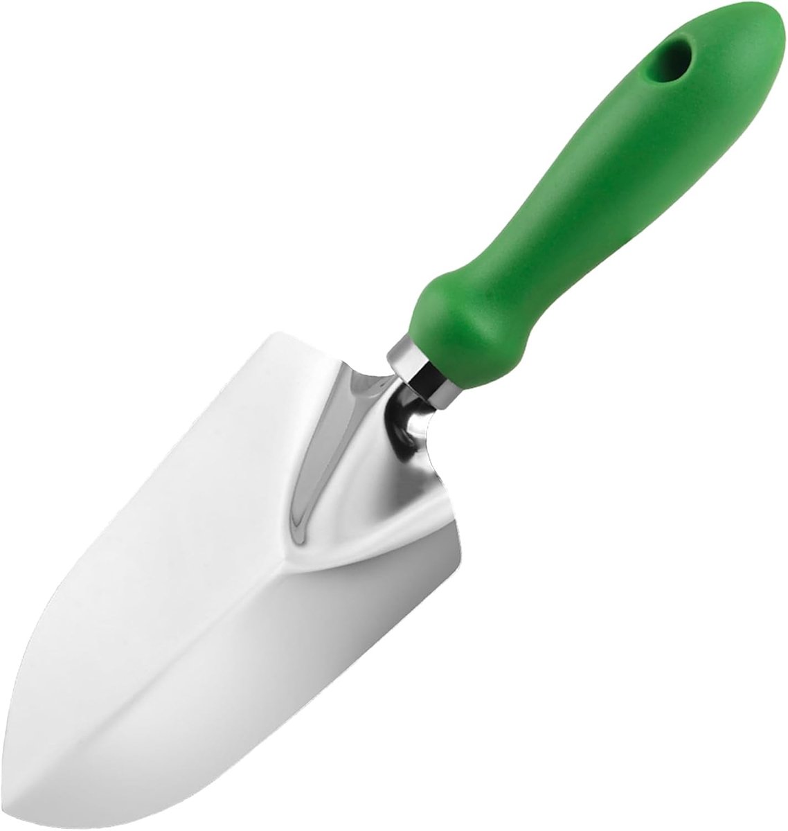 - Tuinschop van roestvrij staal met ergonomisch handvat en zachte rubberen handgreep voor verplanten, onkruid wieden, verplaatsen en egaliseren, graven en planten