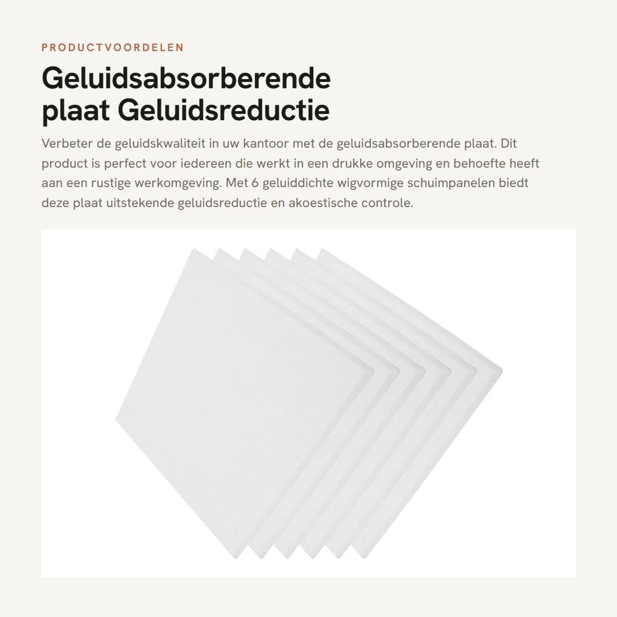 Dailygoods- Geluidsabsorberende Plaat - Brandwerend - Geluidsabsorptie - Geluidsdemping - Akoestische Verwerking - 6 Panelen van Polyestervezel - Akoestisch Paneel